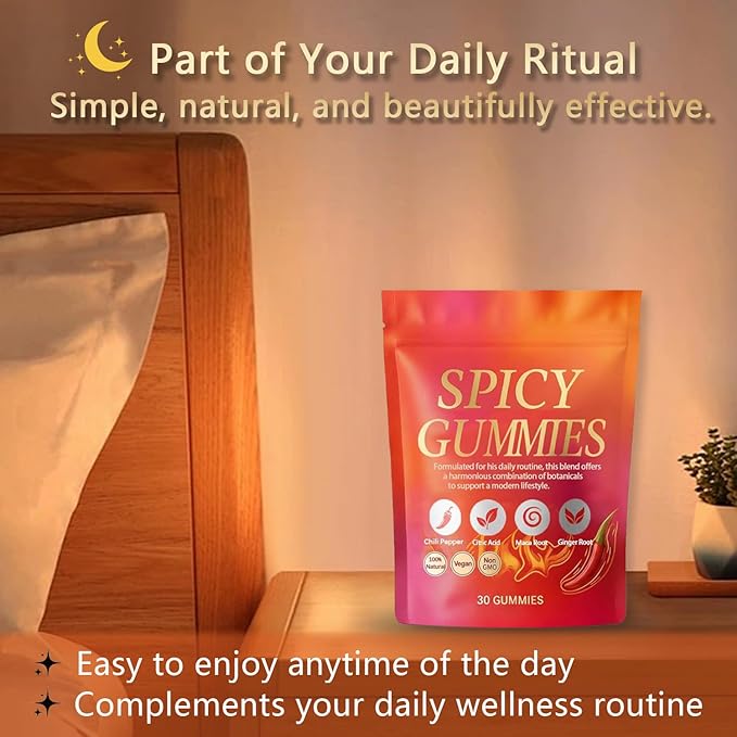 Spicy Square Gummy Hot Peach Gummies – Natural Chili Flavor 30 Gummies