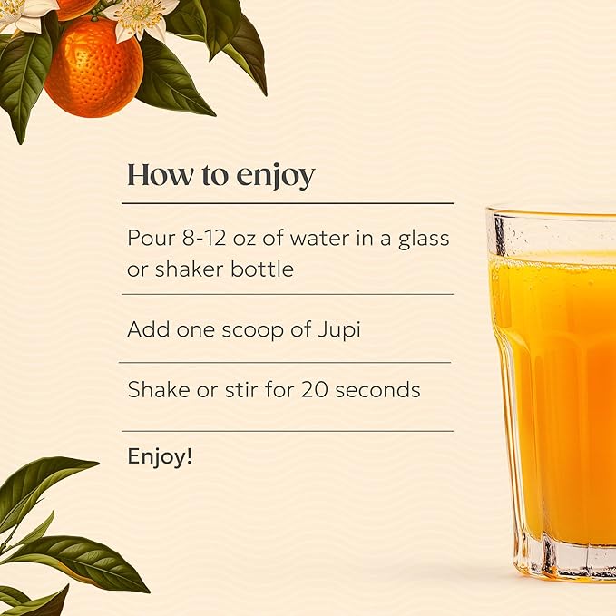 Jupi Hydration &amp Wellness Powder – Turmeric &amp Ginger shots Vitamin C Supplement for Energy Immune Support &amp Digestive Health – Vegan Gluten-Free Drink Mix for Men &amp Women Citrus Fl