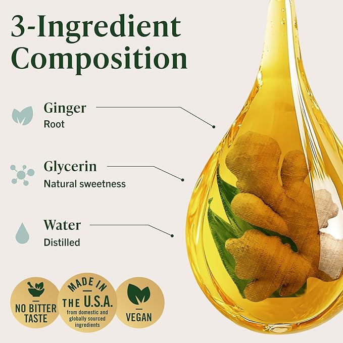 HERBAMAMA Ginger Drops - Vegan Digestive Support &amp Overall Well-Being with Ginger Root Extract Tincture - Non-GMO Alcohol &amp Sugar-Free Liquid Antioxidant Supplement 28-Day Supply