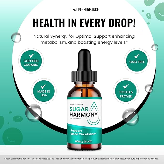 Sugar Harmony Drops SugarHarmony Blood Formula Support Supplement Drops - Maximum Strength All Natural Healthy Circulation Stable Levels &amp Overall Health Advanced Sugar Harmony Reviews (3 Pack