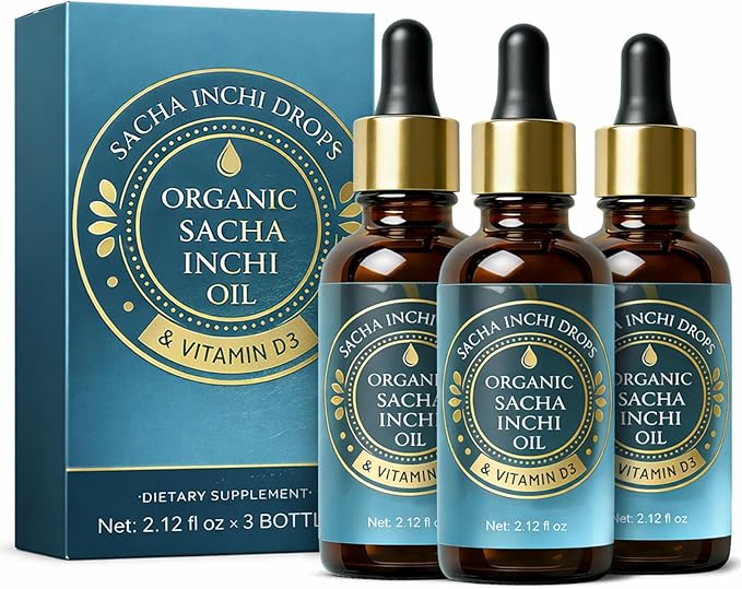 Sacha Inchi Oil Organic Sacha Inchi Drops Cold-Pressed Specific for Menopausal Joint Dryness (3Bottle)