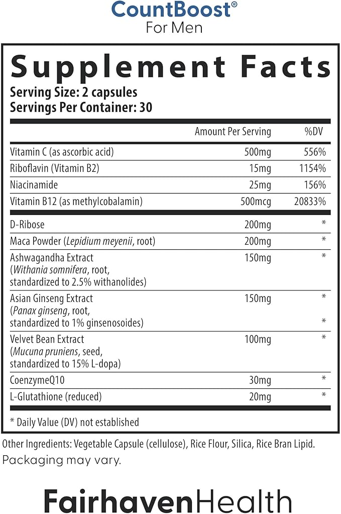 Fairhaven Health FertilAid for Men and Countboost Combo | Prenatal Male Fertility Supplement | Count and Motility Support Pre Conception for Him | Fertility Support Includes L-carnitine Zinc Folate