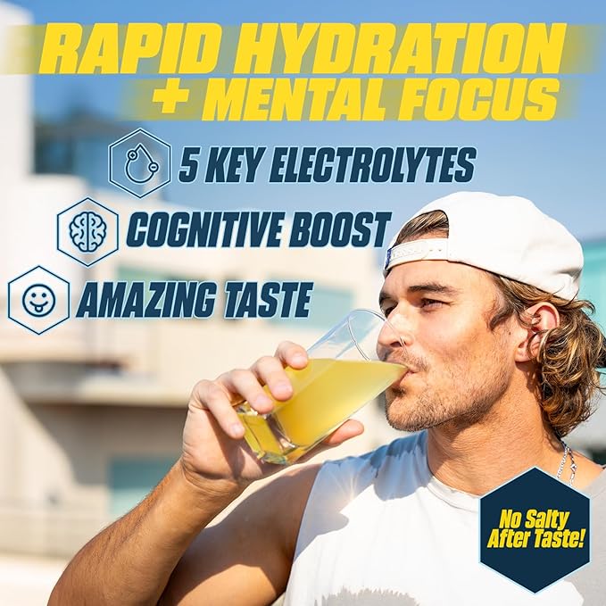 G Fuel Electrolytes Powder for Instant Hydration and Focus | Sugar Free Lemon Lime Flavor Electrolyte and Nootropic Drink Mix to Sharpen Mental Focus 20 Servings