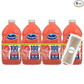 Ocean Spray 100% Ruby Red Fruit Juice No Added Sugar 60 fl oz 4 Pack + 15 Sugarcane Disposable Straws by KOOL8SHOP Infinite Deals