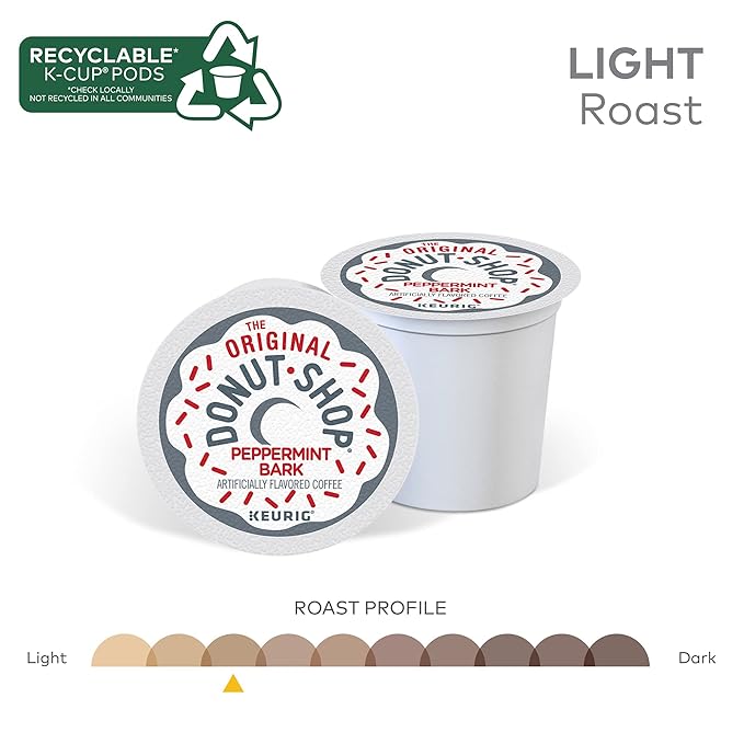 The Original Donut Shop Peppermint Bark Keurig Single-Serve K-Cup Pods Light Roast Coffee 60 Count