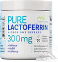 Pure Lactoferrin Microbiome Defense - 300mg Delayed Release Capsules Non-GMO Iron Absorption &amp Immune System Support Lactoferrin Supplements for Adults Gluten-Free (30 Capsules)