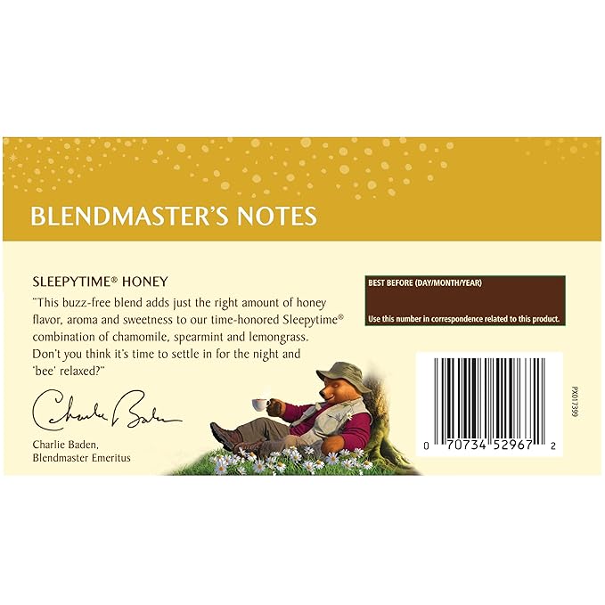 Celestial Seasonings Sleepytime Herbal Tea Honey Caffeine Free Sleep Tea 20 Tea Bags Per Box (Pack of 6)