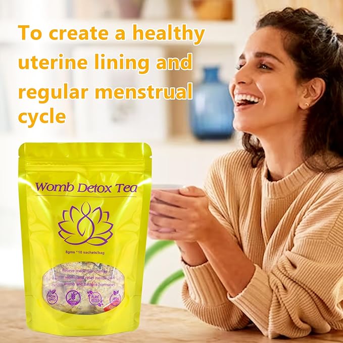 Aromlife Natural Womb Detox Tea Uterus Herbal Tea for Menstrual Uterus Detox &amp Cleanse with Natural Ginger Root Pcos Hormone Balance Tea Help for Ovary and Uterus Clean