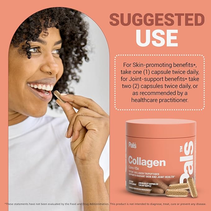 Marine Collagen Peptides Capsules for Women &amp Men 15x Concentration Type I &amp III Fish Derived Tripeptides Hydrolyzed Marine Collagen Supplements for Skin Hair Nails Bones Joint Health Non-GMO