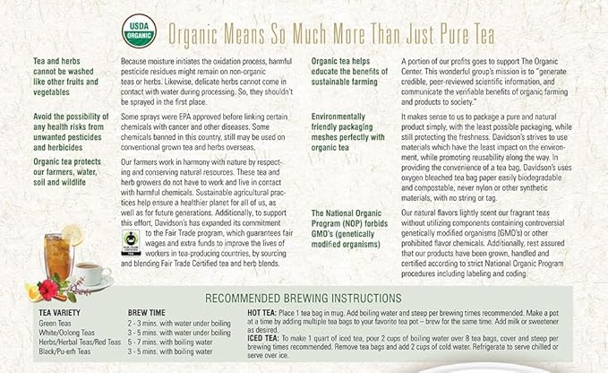 Davidson's Organics Ayurvedic Infusions Laxative 100-count Unwrapped Tea Bags