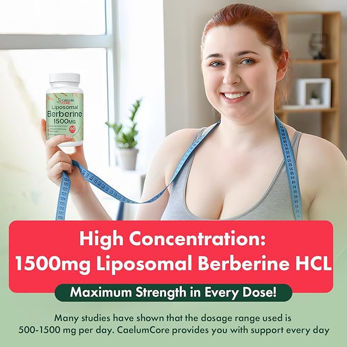 Liposomal Berberine HCL - Berberine 1500mg High Bioavailability Berberines Supplement for Women and Men (2 Pack)