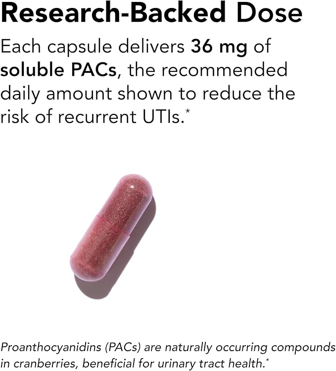 Theralogix TheraCran One Cranberry Capsules - 90-Day Supply - Supplement for Men &amp Women - to Support Urinary Tract Health* - 36mg Soluble PACs per Capsule - NSF Certified 90 Count (Pack of 1)