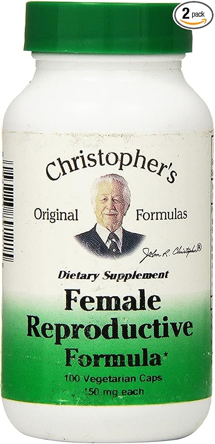 Christopher's Original Formulas Female Reproductive Formula – 100 Vegetarian Capsules – Herbal Blend for Women - Pack of 2