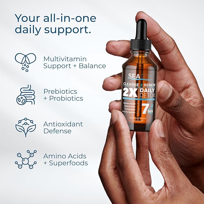 Cleanse &amp Renew - Liquid Superfood - Gut Health Bloating &amp Immune Support - Overall Wellness - Vegan &amp Gluten-Free - 30-Day Supply - Made in USA - 30-Day Supply