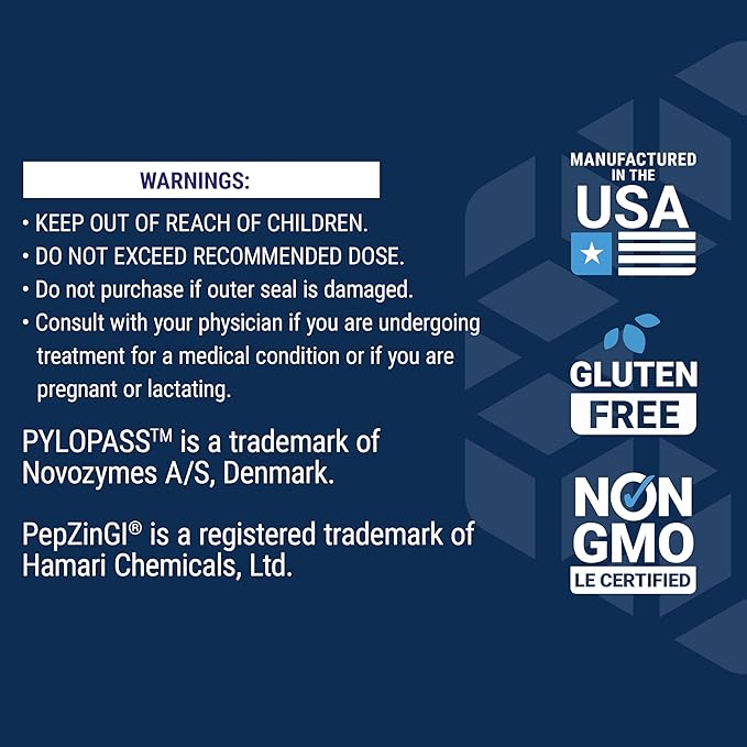 Life Extension Gastro-Ease™ zinc L-carnosine Pylopass™ Lactobacillus reuteri probiotics Digestion Supplement Gut Health Stomach Comfort Gluten-Free Non-GMO Vegetarian 60 Capsules