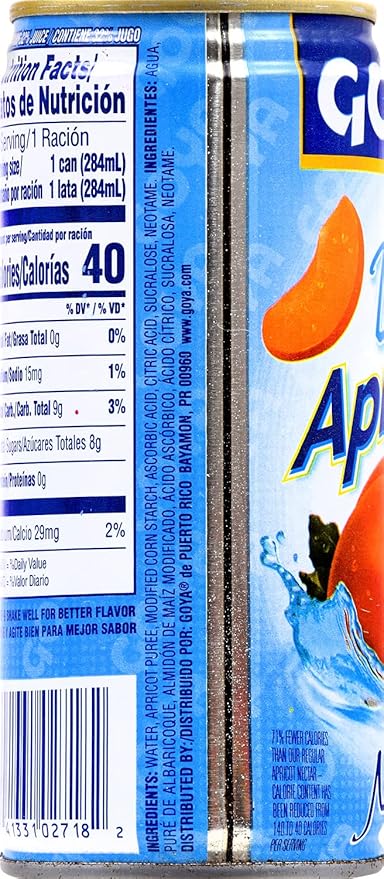 Goya Foods Diet Apricot Nectar 9.6 Fl Oz (Pack of 24)
