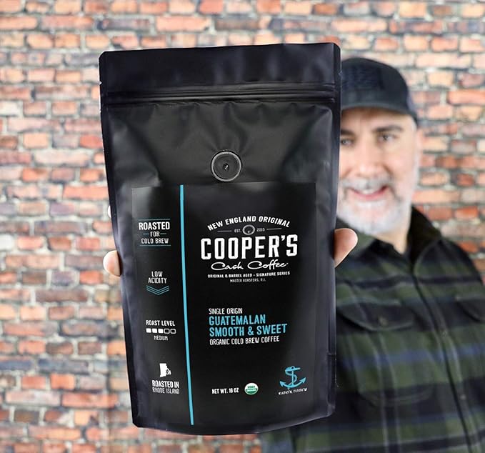 Organic Cold Brew Coffee - Guatemalan Coffee Beans - Ground Medium Roast 2lbs and Organic Ethiopian Decaf Swiss Water Processed SWP Ground Coffee 12oz