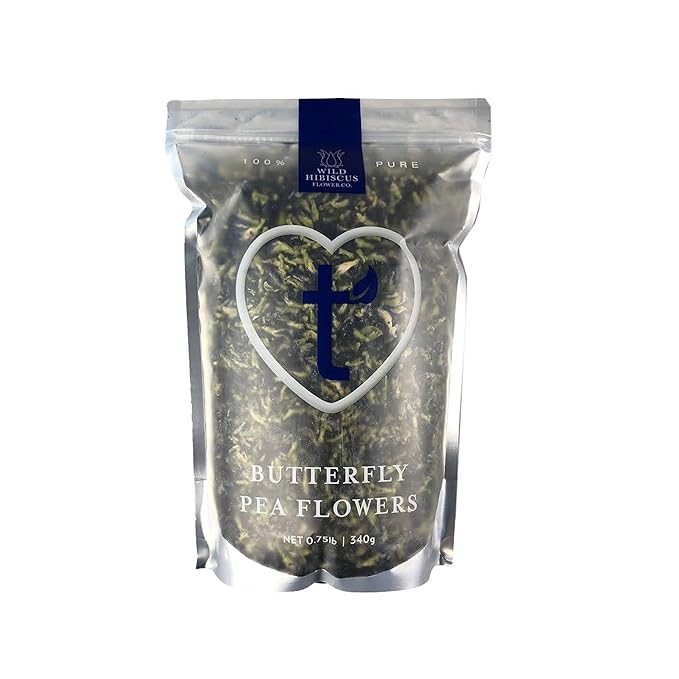 Wild Hibiscus Blue-Tee | 100% Pure Butterfly Pea Flower Tea (12 oz) | Caffeine-Free Herbal Tea | Naturally Vibrant Blue Color | Antioxidant-Rich Relaxing Herbal Infusion