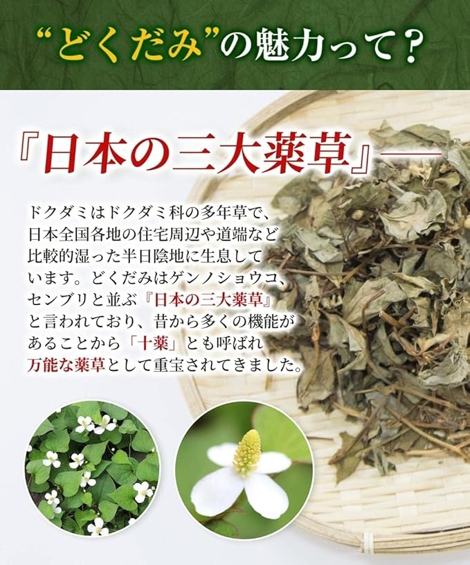 [Onkatsu Farm] Dokudami Tea - Non-Caffeinated - 30 Count Pyramid Tea Bags - Japanese Tea Made in Japan - English Label