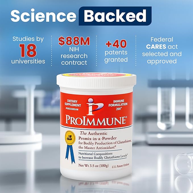 Glutathione Supplement 2 Month Supply of Glutathione Powder Precursor – ProImmune Immune Formulation 200® for Powerful Immune Support - Doctor-Formulated Antioxidant Complex 62 Servings