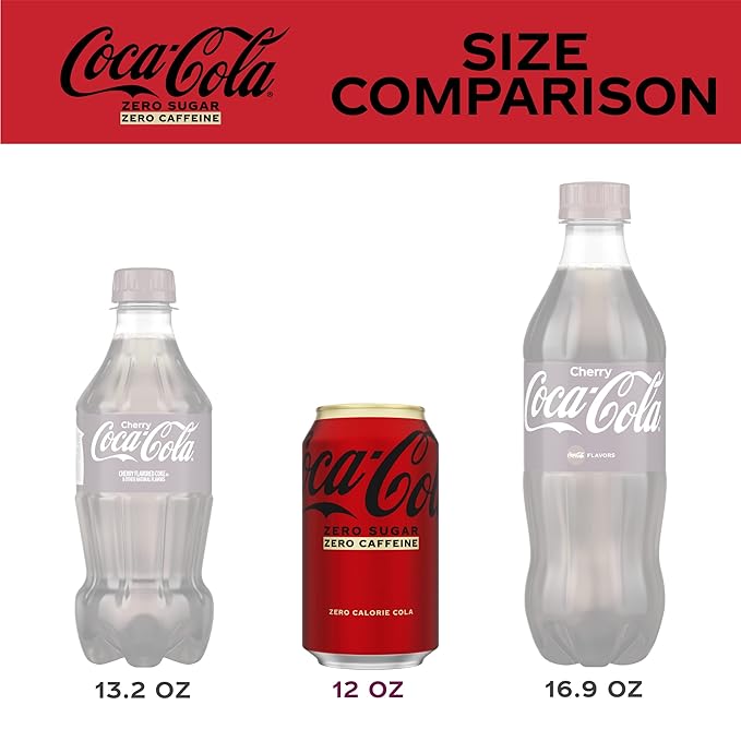 Caffeine Free Coke Zero Fridge Pack Bundle 12 fl oz 36 Pack