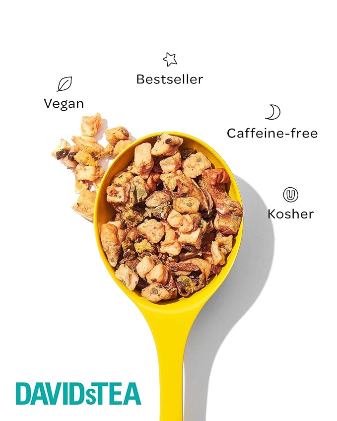 DAVIDsTEA Just Peachy Loose Leaf Tea Premium Herbal Tea with Peach and Apple Fruity Iced Tea 4 oz / 113 g
