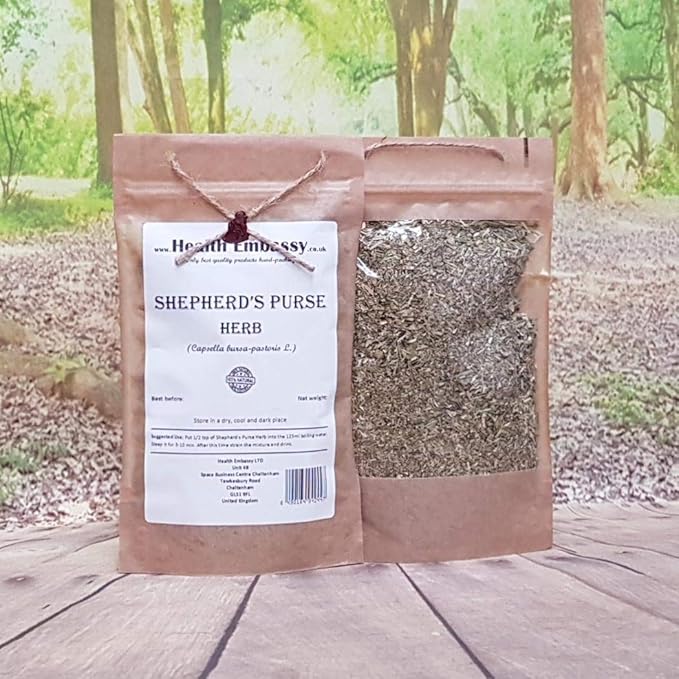 Health Embassy Shepherds Purse Herb | Capsella bursa-pastoris | Herbal Tea (100g)