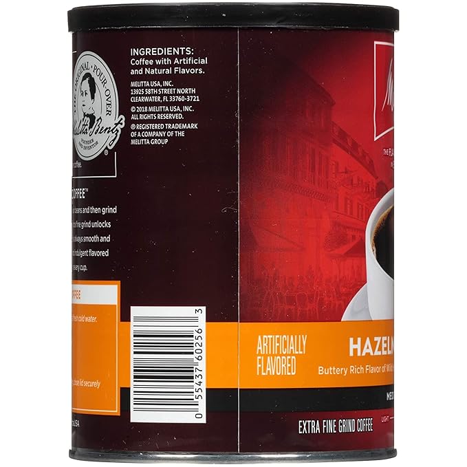 Melitta Ground Coffee Hazelnut Crème 11oz Can (Pack of 2)