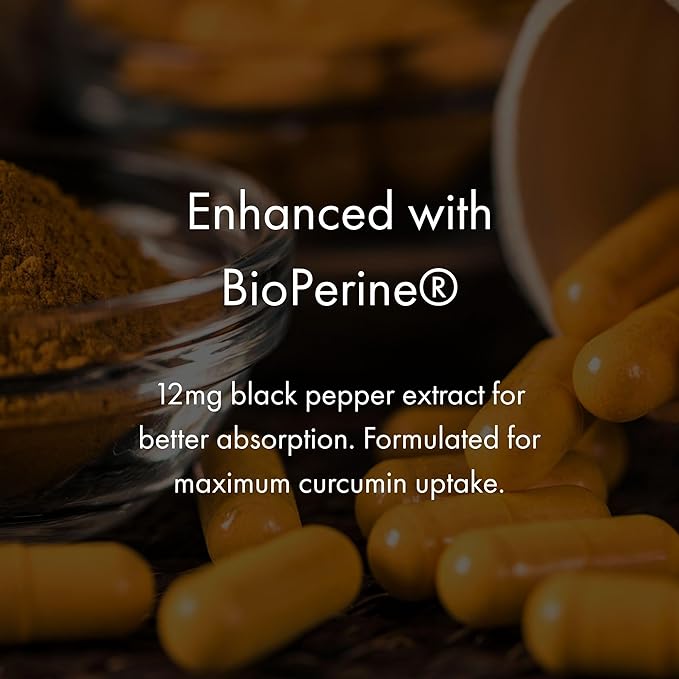 NAOMI Turmeric Curcumin High-Potency 1200 mg 95% Curcuminoids &amp BioPerine Black Pepper Extract to Boost Absorption up to 2000% Extra-Strength Joint Muscle Brain Support 60 Caps 30-Day Suppl