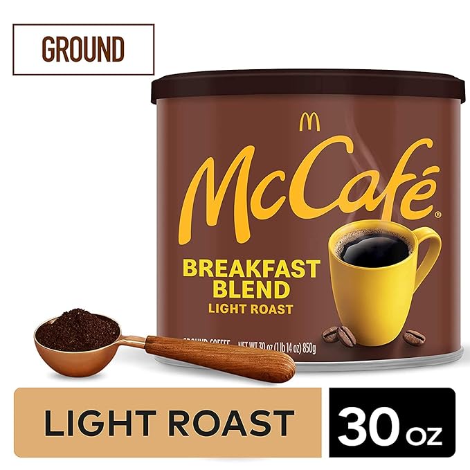 McCafé Breakfast Blend Light Roast Ground Coffee (30 oz Canisters Pack of 2))