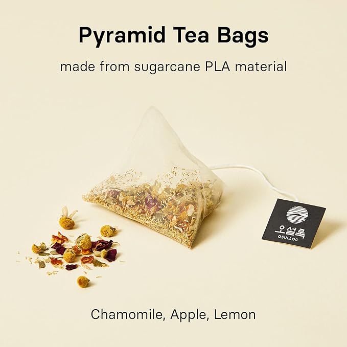 OSULLOC Chamomile Blend Tea(Chamomile &amp Sweet Apple scent 10 count x 0.5oz) Relaxing Chamomile tea with delicate sweet flavors Decaffeinated Herbal tea