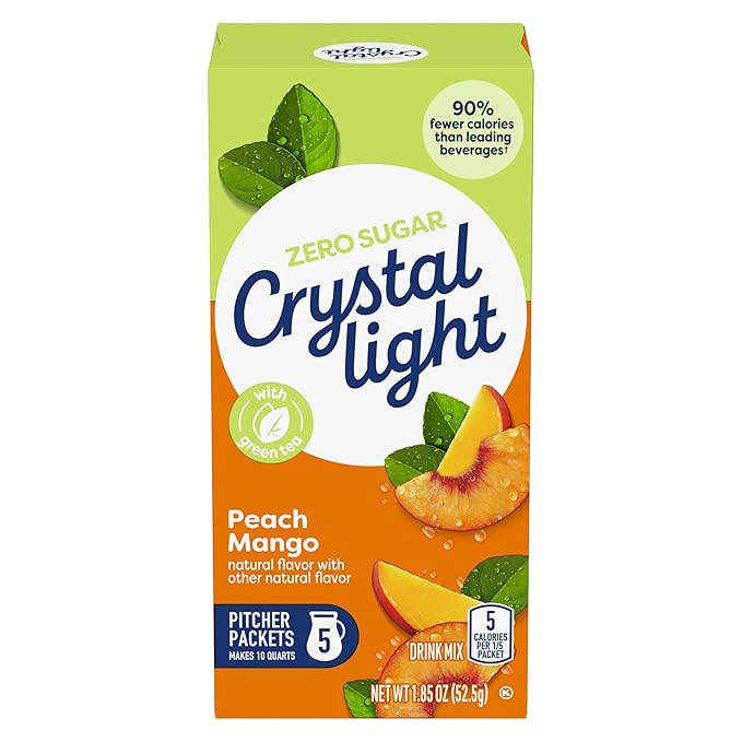 Crystal Light Peach Mango Green Tea Drink Mix 10-Quart Box (Pack of 7)