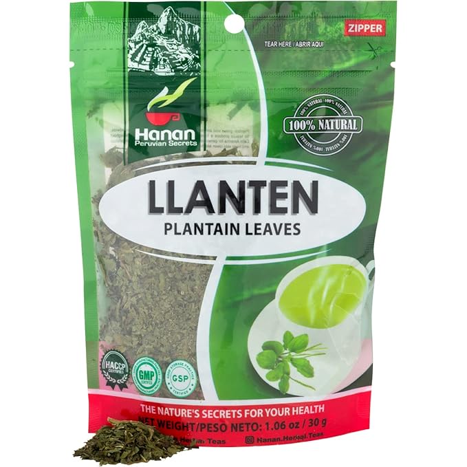 Hanan Peruvian Secrets Plantain (Llanten) Loose Herbal Tea |100% Natural Herb from the Andes Mountains | 1.06 oz / 30g |