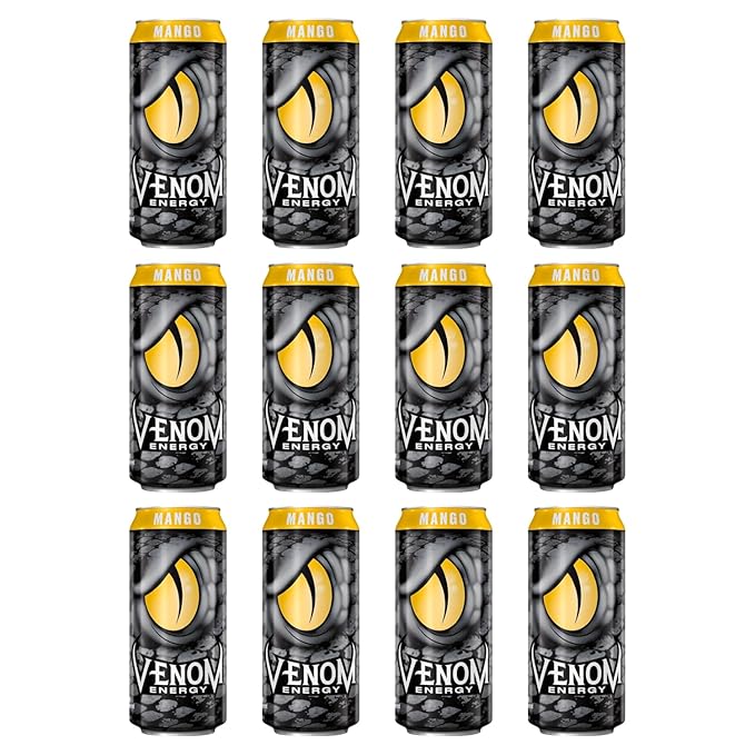 Venom Energy Drink Mango 0 Fat 160mg Caffeine 16 Fl Oz (Pack of 12) By LastFuel.