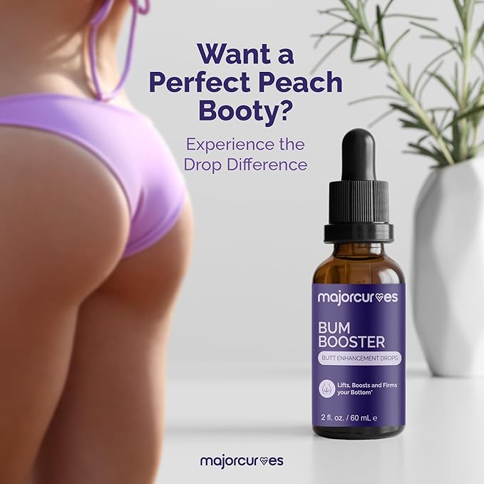 Butt Enhancement Drops - Premium Booty Building Supplements Bigger Butt Pills for Women Featuring Aguaje and Maca Extract - Fast-Acting Liquid for Fuller Lifted Toned Appearance