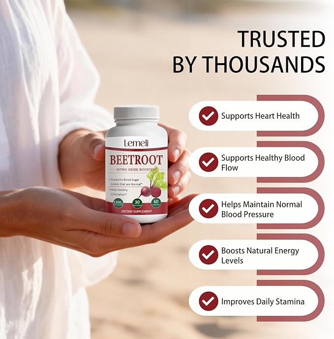 Morvyn Lemeli Beetroot 1300mgPure Non-GMO &amp Gluten Free Beet Root Supplement- 60 Capsules
