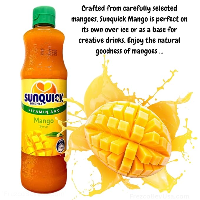 Sunquick Concentrate Mango Juice (Pack of 1 x 700ml Bottle) Enjoy the natural goodness of mangoes ...