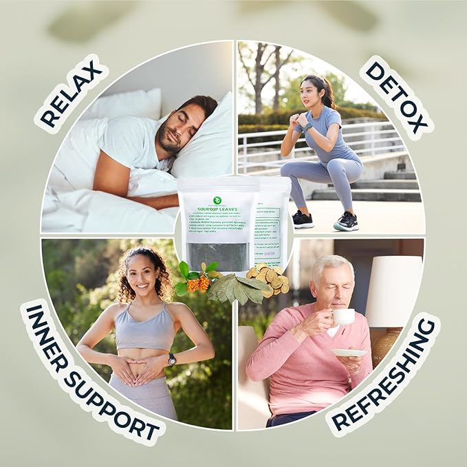 Soursop Leaf Tea with Licorice Root &amp Celastrus Hindsii Re-Steep Whole Leaf 5.22oz Refreshing &amp Sweet Re-Steep Natural Herbal Tea Blend No Sugar Added