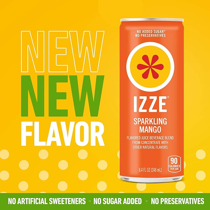 IZZE Sparkling Juice Variety Pack 8.4 Fl Oz (Pack of 24)