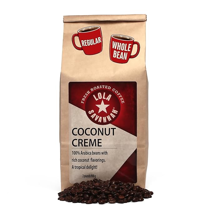 Lola Savannah Coconut Crème Whole Bean Caffeinated Coffee 2Lb