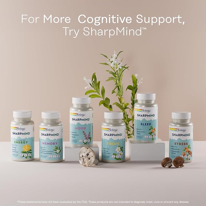 SOLARAY Ginkgo Biloba Extract with Gotu Kola - Ginko Biloba Capsules for Brain Health Support - Vegan Lab Verified 60-Day Guarantee - 60 Servings 60 VegCaps (60 VegCaps)