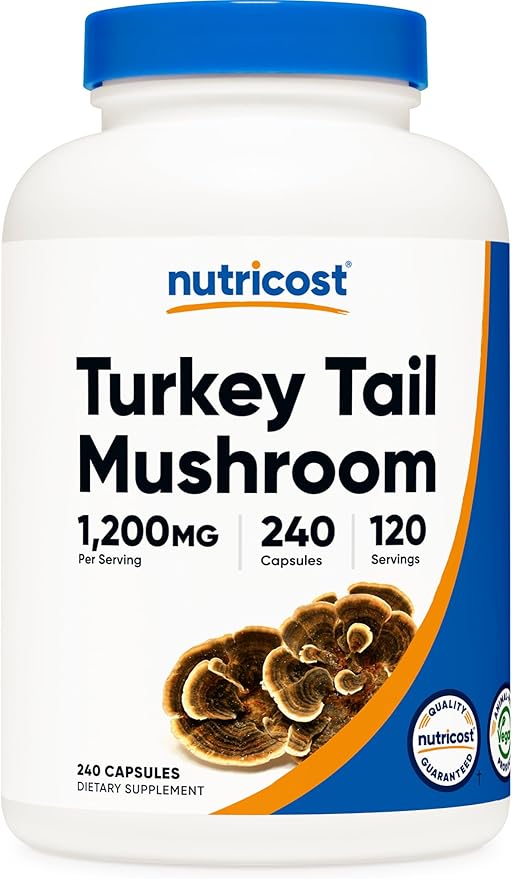 Nutricost Turkey Tail Mushroom Capsules 1200mg 120 Servings (240 Capsules) - Gluten Free Non-GMO and Vegetarian Friendly