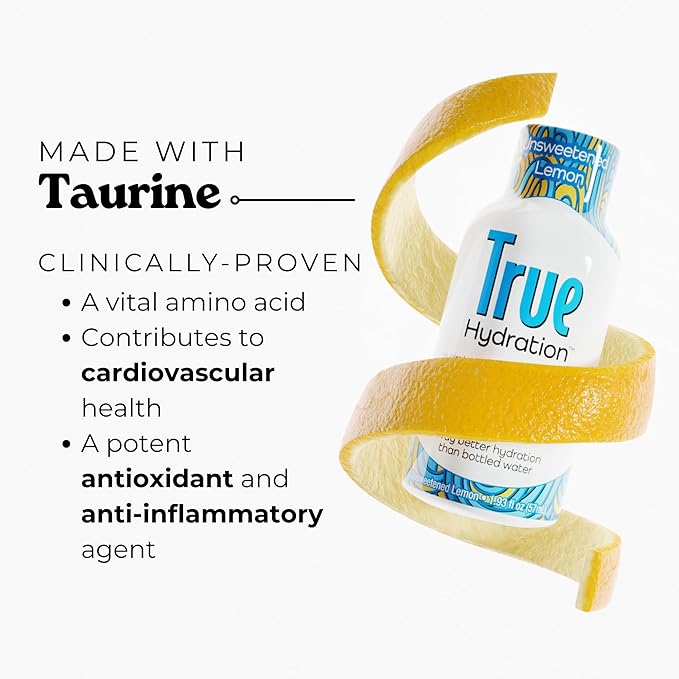 True Hydration Electrolyte Shots 24-Pack – Supports Sleep Quality Daily Wellness &amp Muscle Cramps – Magnesium Potassium &amp Taurine – Zero Sugar Zero Sodium – Unsweetened Lemon