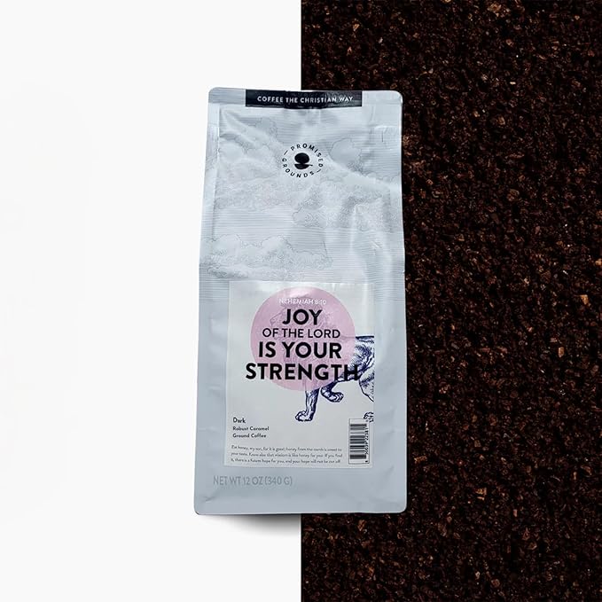 Nehemiah 8 Ground Coffee – Dark Roast 12oz Bag – Bold Full-Bodied Flavor – Specialty Grade Arabica Beans – Small-Batch Roasted Fresh in Texas – Supports Clean Water Initiatives