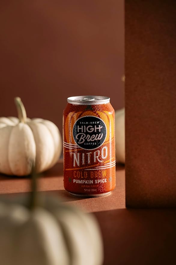 High Brew Coffee Nitro Pumpkin Spice Cold Brew Coffee 10 Fl Oz Ready-To-Drink (Pack of 12)