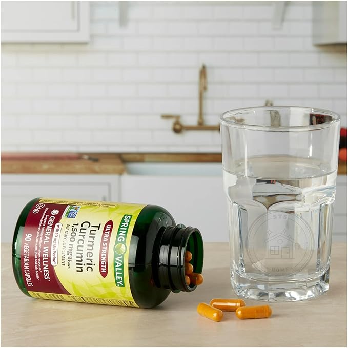 Spring Valley Turmeric Supplement | Turmeric Curcumin Supplement Ultra Strength 1500 mg 90 Count + STS Sticker.
