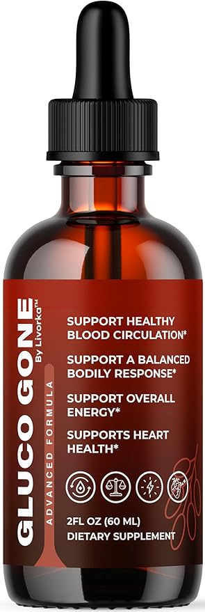 Gluco Gone Drops - Original Premium GlucoGone Liquid Drops All Natural Ingredients Support Advanced Formula for Overall Health &amp Wellness Glucogone Organic Droppers 1 Bottle for 1 Month