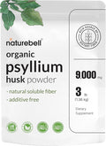 NatureBell Psyllium Husk Fiber Supplement 9000mg Per Serving 3lb (48oz) Powder | Organic Soluble Fiber for Digestive &amp Gut Health | Plant-Based Unflavored Non-GMO Gluten-Free*