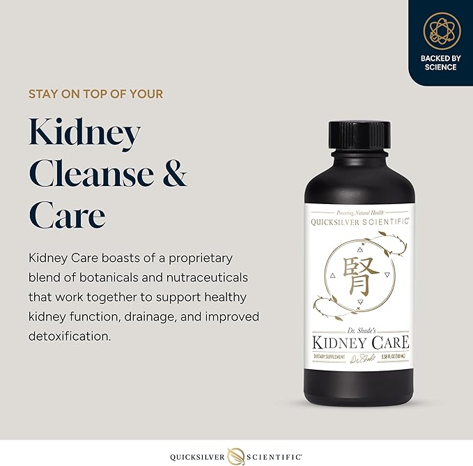 Quicksilver Scientific Kidney Care - Kidney Cleanse &amp Lymphatic Drainage Supplements - Astragaloside IV Extract Zhu Ling Goldenrod Ferulic Acid He Shou Wu &amp Dandelion Leaf (3.38oz / 100ml)