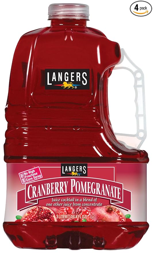 Langers Cranberry Pomegranate Juice Cocktail 101.4 Fl Oz (Pack of 4)